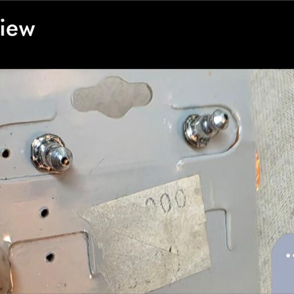 Vtg 1980s Cloisonne Floral Enamel Oval Pierced Earrings Cobalt Blue Gold Boho - Picture 4 of 4